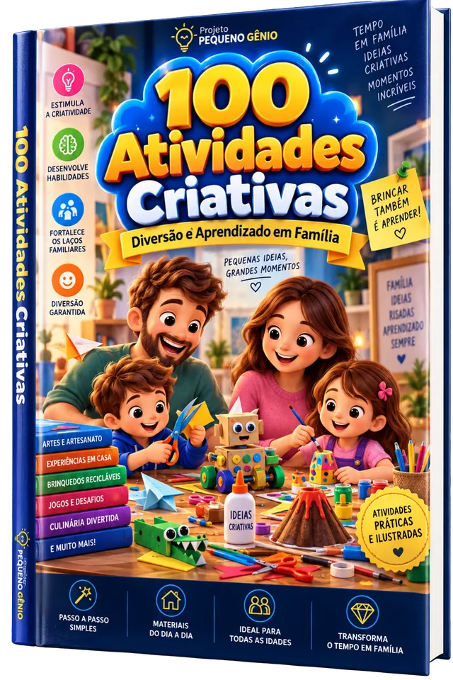 Capa do Bônus 5: 100 Atividades Criativas para diversão e aprendizado em família